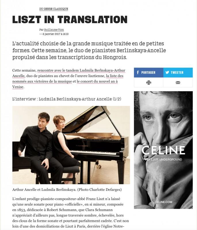 Interview Libération Janvier 2017